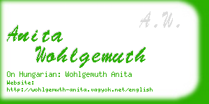 anita wohlgemuth business card